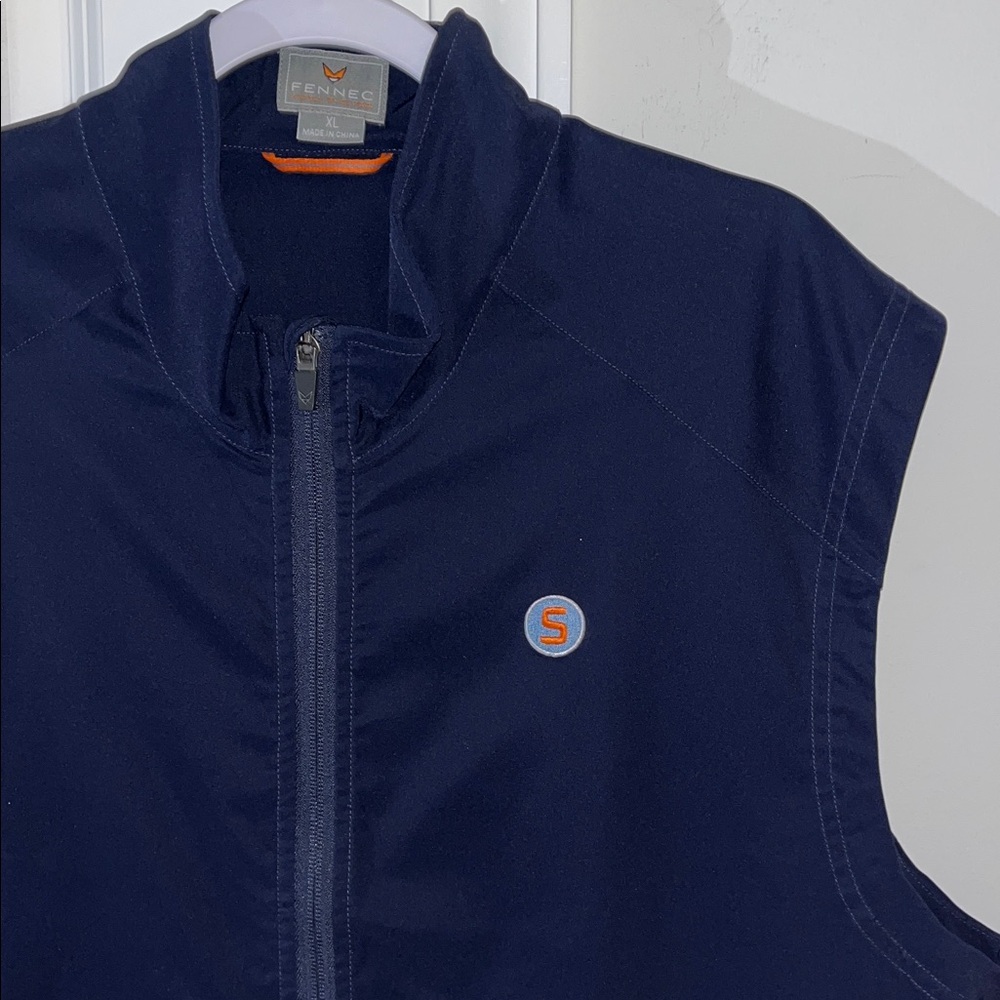 Navy Blue Syracuse Orange Orangeman Full Zipper Performance golf Vest Jacket XL
